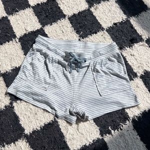 Nordstrom Grey and White Striped Lounge Shorts